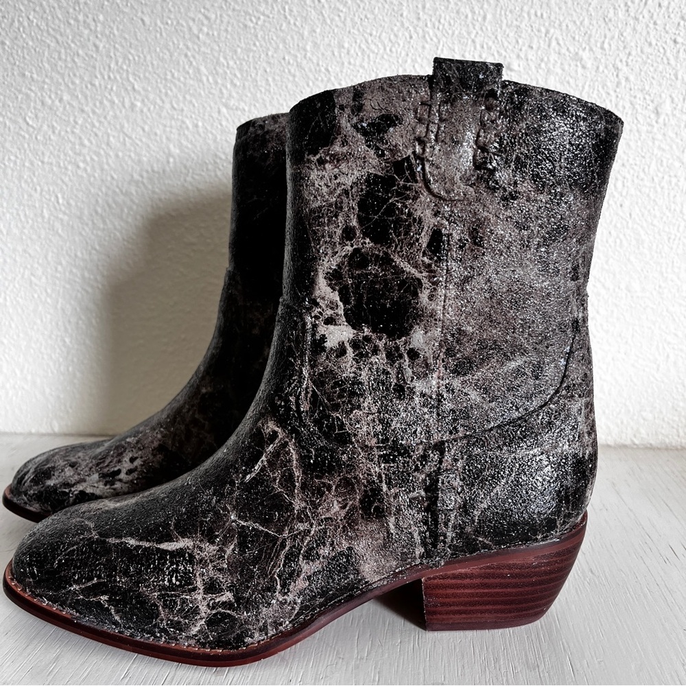Unique Custom Marble Foil MIA Lauryn Stone Suede Boots size 6.5